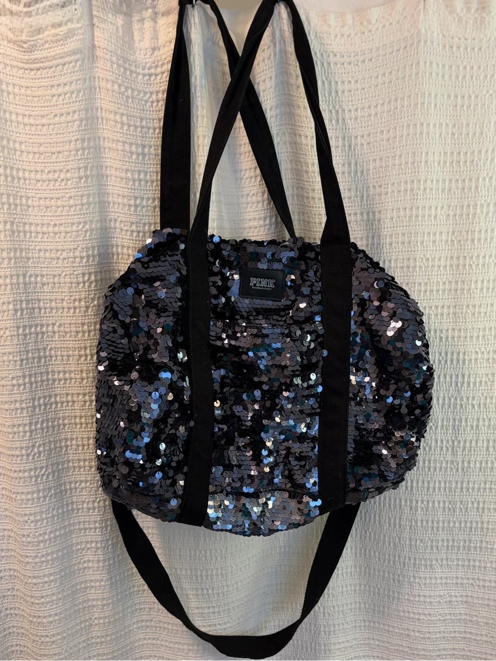 PINK Victoria's Secret Black Sequin Tote